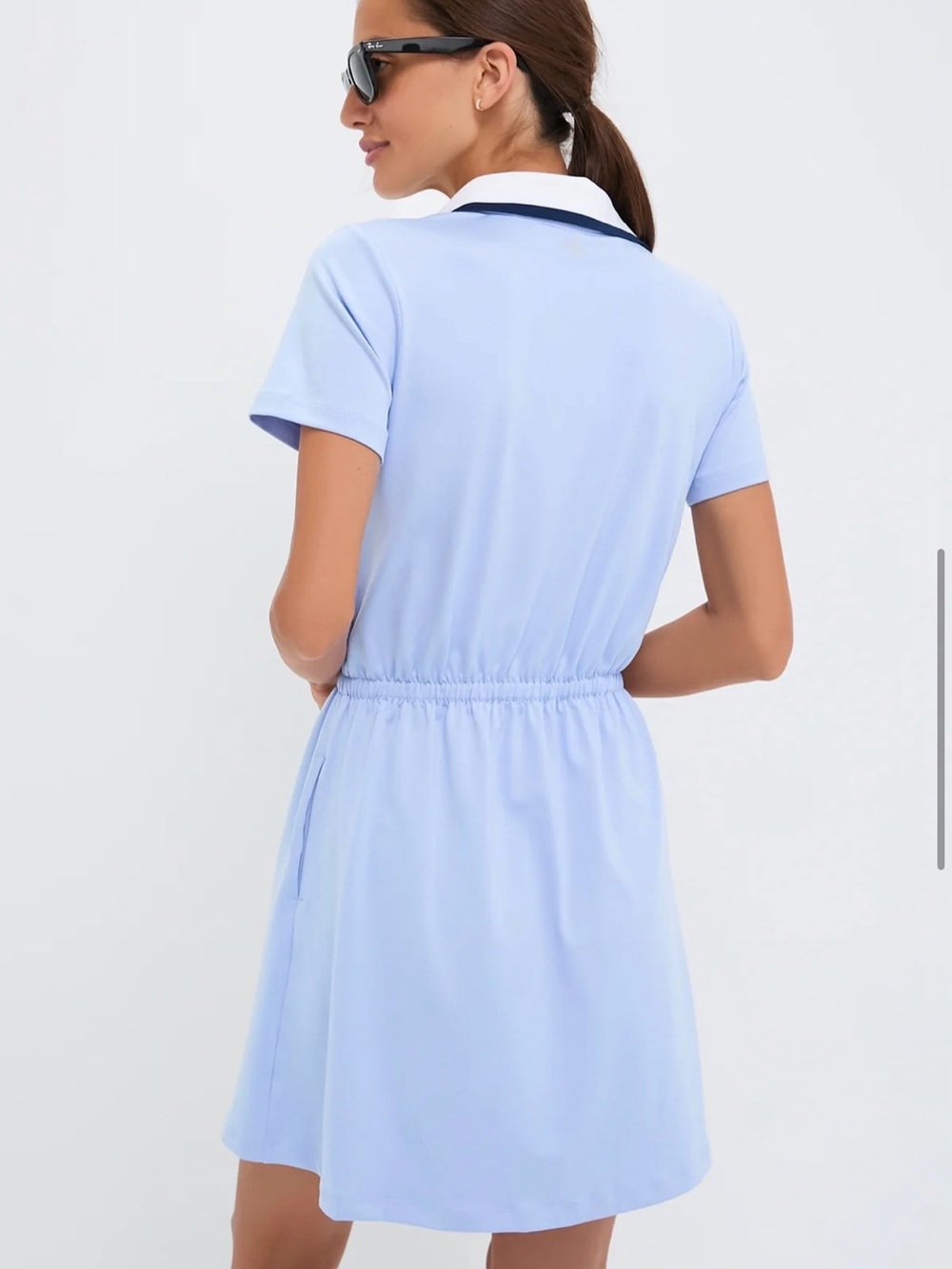 Light Blue Short Sleeve Performance Jersey Alcott Golf Dress - Picture 4 of 5